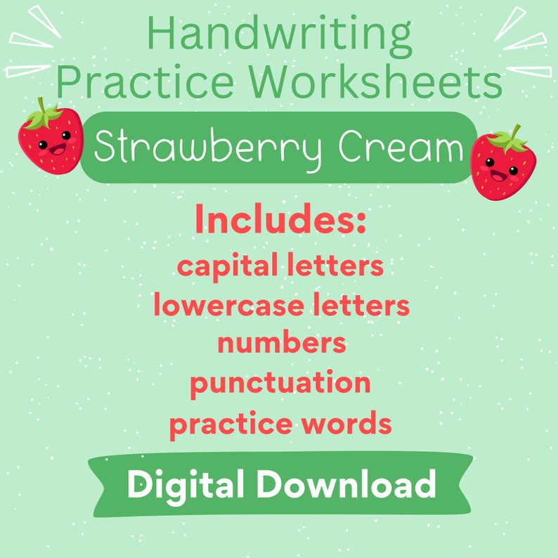 Handwriting Practice Sheets, Printable Handwriting Worksheets, Alphabet