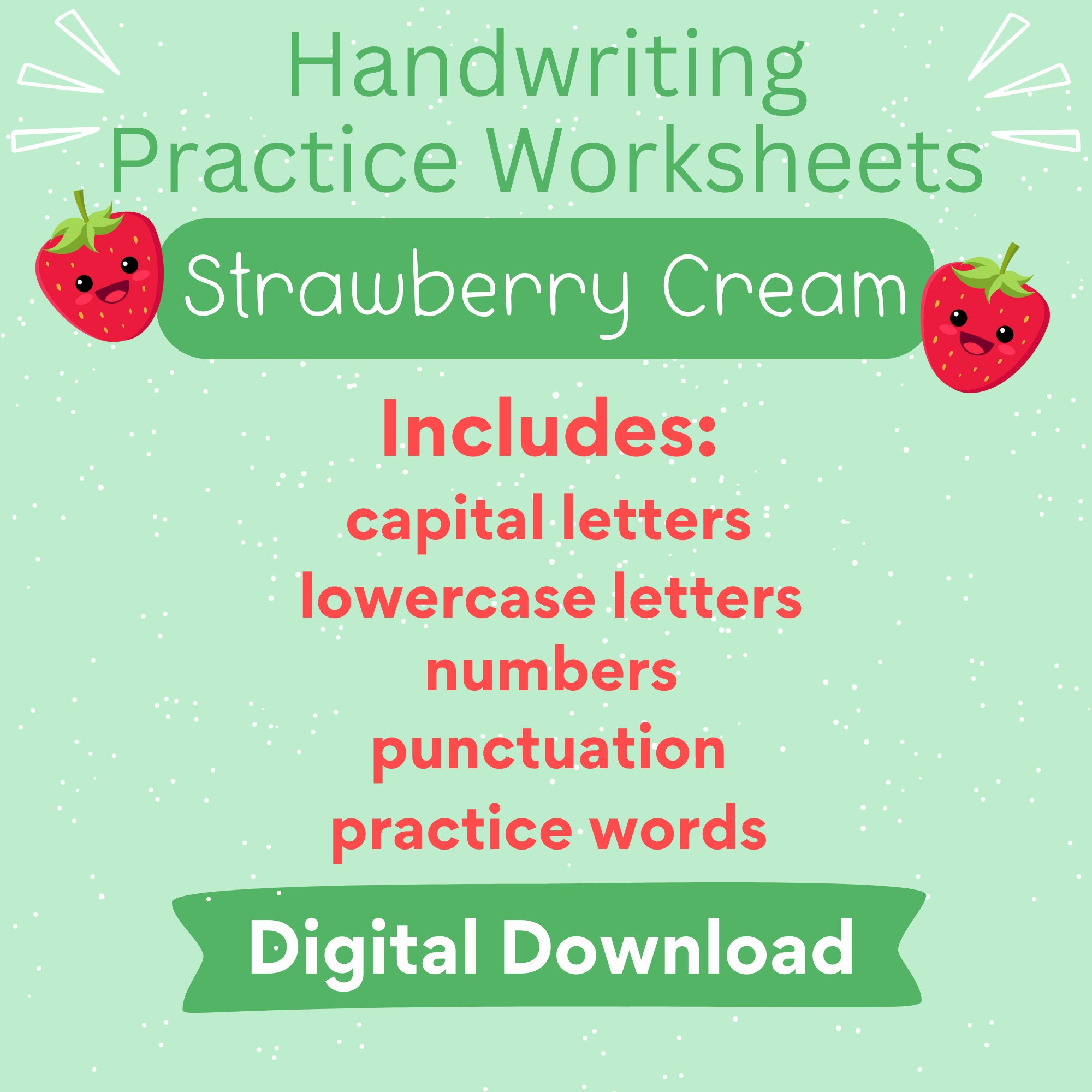 Handwriting Practice Sheets, Printable Handwriting Worksheets, Alphabet