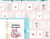 Printable Baking Recipe Binder Pages | 8.5x11 | Baking Gifts | Baking Journal | Recipe Template | Family Cookbook | Baker Gift