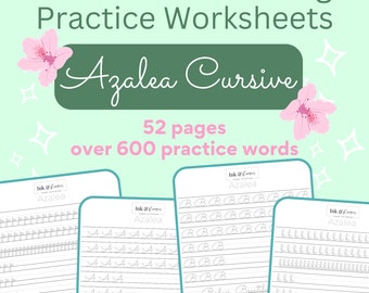 Cursive Handwriting Practice | Printable Handwriting Workbook | Handwriting Practice Sheets | ABC Letter Tracing | Improve Handwriting