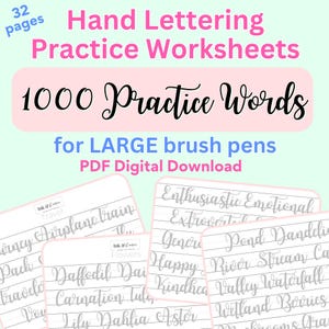 1000+ Hand Lettering Practice Words, Large Brush Pens, Lettering ...