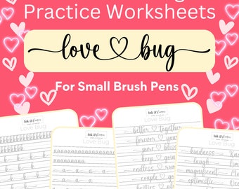 Hand Lettering Practice | Printable Handwriting Workbook | Handlettering Practice Sheets | ABC Letter Tracing | Heart Handwriting