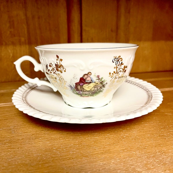 Ensemble Tasse Et Soucoupe Vintage Françoise Saget En Porcelaine Blanche - Neuf Avec Emballage D'origine