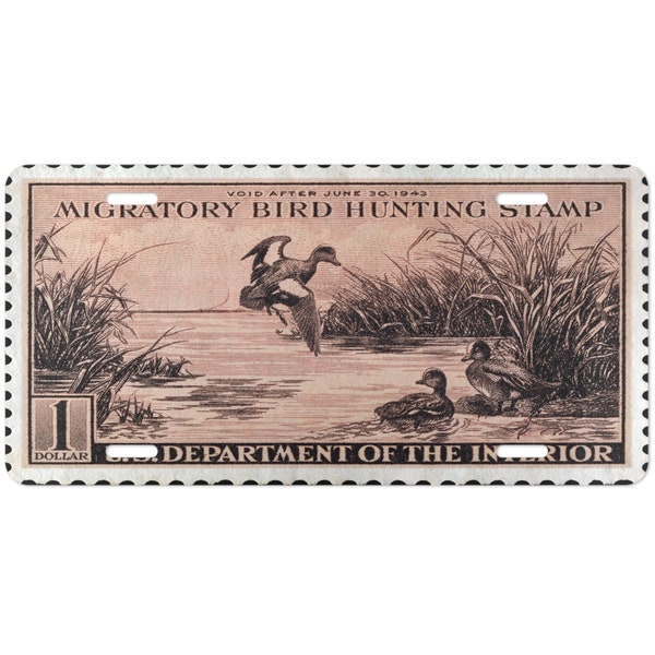 Official 1942-1943 Federal Duck Stamp - License Plate