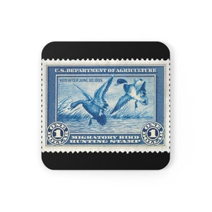 Official 1934-1935 Federal Duck Stamp - Cork Back Coaster