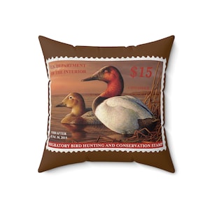 Official 2014-2015 Federal Duck Stamp Polyester Square Pillow