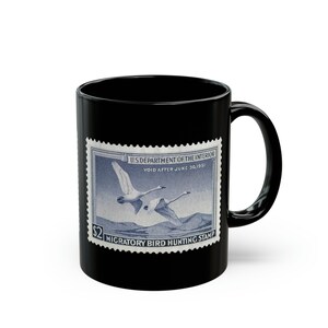 Official 1950-1951 Federal Duck Stamp Black Mug 11oz