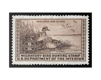Official 1939 - 1940 Federal Duck Stamp - Canvas Sign