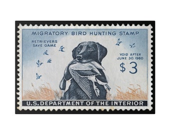 Official 1959 - 1960 Federal Duck Stamp - Canvas Sign