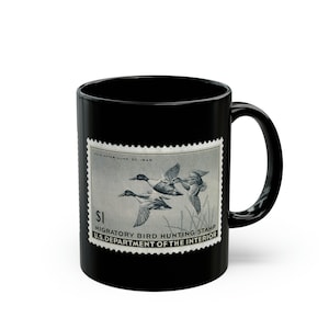 Official 1945-1946 Federal Duck Stamp Black Mug 11oz