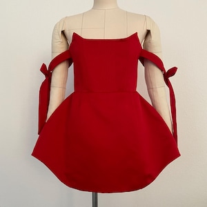 Beautiful Red Corset Mini Dress - Stylish Bows for a Special Event