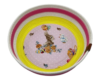 Easter bunny handmade rope bowl