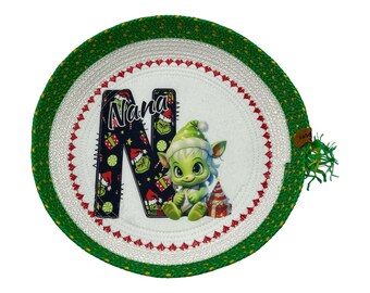 Christmas bowl Nana-Handmade Christmas bowl-Christmas rope bowl-Rope bowl-Christmas rope bowl-Christmas decor bowl-Clothesline bowl-Nana