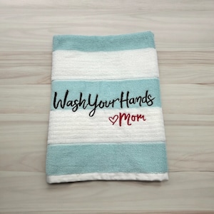 Embroidered bath hand towel-Hand towel-Bathroom decor-Embroidered hand towel