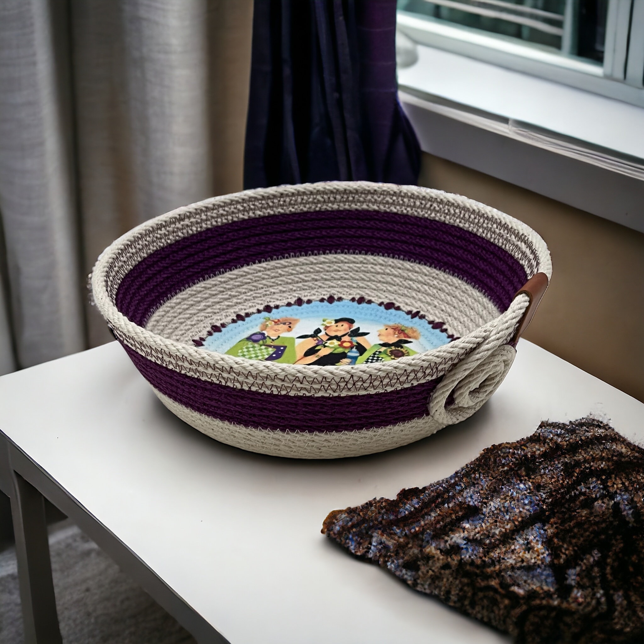 Memory Rope Bowl Handmade Rope Bowl-sisters Rope Bowl-soft Rope Bowl-sisters Decor Rope ...