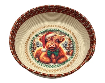Christmas decorative rope bowl-Christmas table centerpiece-Handmade decorative rope bowl-Clothesline decorative bowl-Christmas bowl