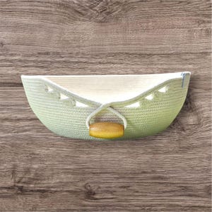 Bol en corde de coton-Bol fait main en corde de coton-Bol décoratif en corde-Bol en corde de coton de couleur beige