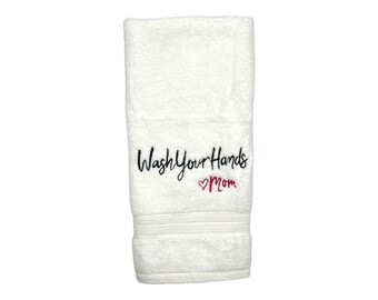 Embroidered bath hand towel-Hand towel-Bathroom decor-Embroidered hand towel-Funny bath towel