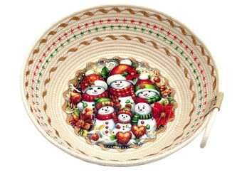 Handmade Christmas Rope Bowl-Table Centerpiece-Decorative Christmas Bowl