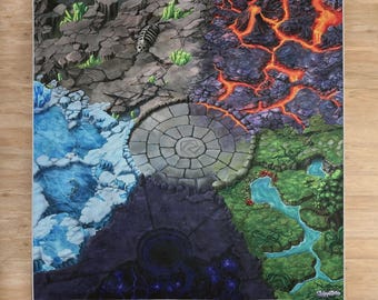 SkippiDoo Spielteppich – Kinderzimmer-Teppich New Fantasy World 120 x 120 cm, für Spielfiguren, passend für Fantasy-Welten wie Eldrador®