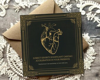Anatomical Heart Valentine Card Dark Academia Sarcastic Love Card Square Printable Card Medical Student Valentine Vintage Science Art