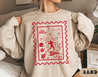 San Francisco Football Sweatshirt, Retro Game Day Shirt, Sunday Fan Apparel, San Francisco Football Tee, Trendy Sports Crewneck, Football