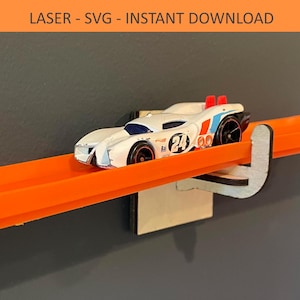 Soporte de pared para pista de Hot Wheels: SVG cortado con láser