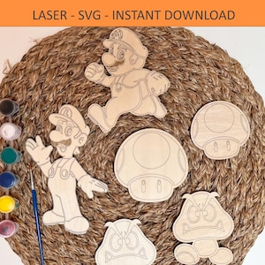Super Mario Paint Craft für Kinder - Laser Cutter SVG xtool Geschenk Geburtstagsgeschenk