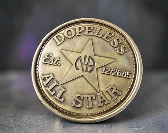 Dopeless NA Medallion: Custom Clean Date Narcotics Anonymous Recovery Gift
