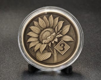 Custom NA Sunflower Medallion – Personalized Clean Time Coin – Narcotics Anonymous Recovery Gift