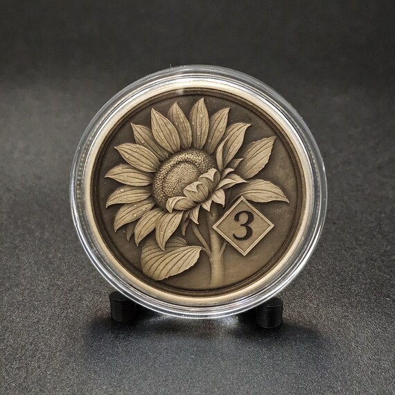 Custom NA Sunflower Medallion – Personalized Clean Time Coin – Narcotics Anonymous Recovery Gift