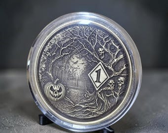 Gothic Halloween NA Recovery Coin – Custom Sobriety Milestone Gift