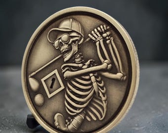 One Swing at a Time Recovery Coin – NA or AA Skeleton Golfer Coin