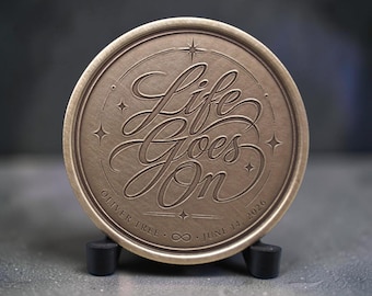 Life Goes On Recovery Coin | Personalized NA or AA Sobriety Coin | Custom Photo Recovery Gift