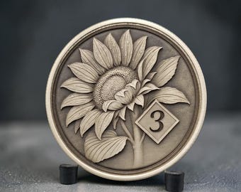 Custom NA AASunflower Medallion – Personalized Clean Time Coin – Narcotics Anonymous Recovery Gift