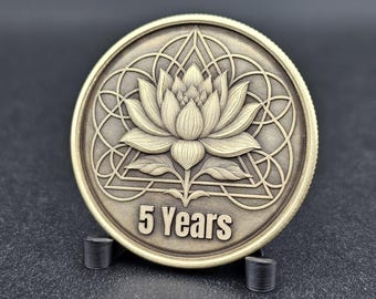 Medallón de Flor de Loto de NA – Años o días de limpieza personalizados – Moneda de recuperación de Narcóticos Anónimos