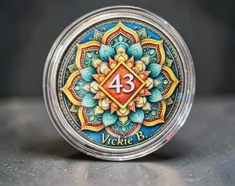 Mandala Coin Medallion Customized Years or Days Clean – Narcotics Anonymous Recovery Coin