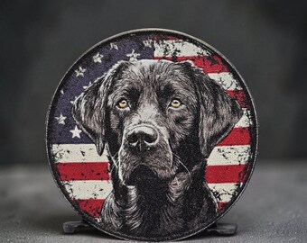 Black Labrador Memorial Coin with American Flag – Pet Keepsake Gift