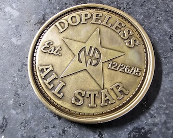 Dopeless NA Medallion Coin – Custom Clean Date, Years or Days Clean – Narcotics Anonymous Recovery Gift