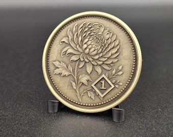 Custom NA Chrysanthemum flower Medallion – Personalized Clean Time Coin – Narcotics Anonymous Recovery Gift