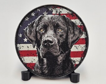 Black Labrador Memorial Coin with American Flag – Pet Keepsake Gift