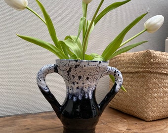 Vintage Vallauris style amphora vase