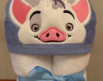 Hawaiian Pig Hooded Towel