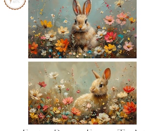 Spring Bunny Rabbit Samsung Frame TV Art, Easter Bunny TV Art Frame, Lente Decor Vintage Boerderij TV Kunst, Lente Tv Art Kinderkamer Tv Kunstbundel