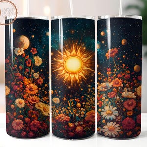 Celestial Moon 20 oz Skinny Tumbler Wrap,Galaxy png, Astrology png,Tarot Cards png,Sublimation Design,Digital Download,Seamless Tumbler Wrap