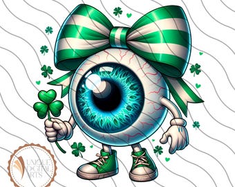 Saint Patrick&#39;s Day Eyeballs,St Patricks Day Optician Sublimation Optometrist PNG,Ophthalmologist Eye Doctor Cartoon Clipart Irish eyeball