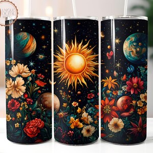 Celestial Moon 20 oz Skinny Tumbler Wrap,Galaxy png, Astrology png,Tarot Cards png,Sublimation Design,Digital Download,Seamless Tumbler Wrap