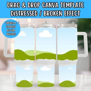 Distressed / Broken Effect 40oz Tumbler Template,Tumbler Sublimation template,40oz Tumbler Wrap Template,Canva Tumbler template, Drag & Drop
