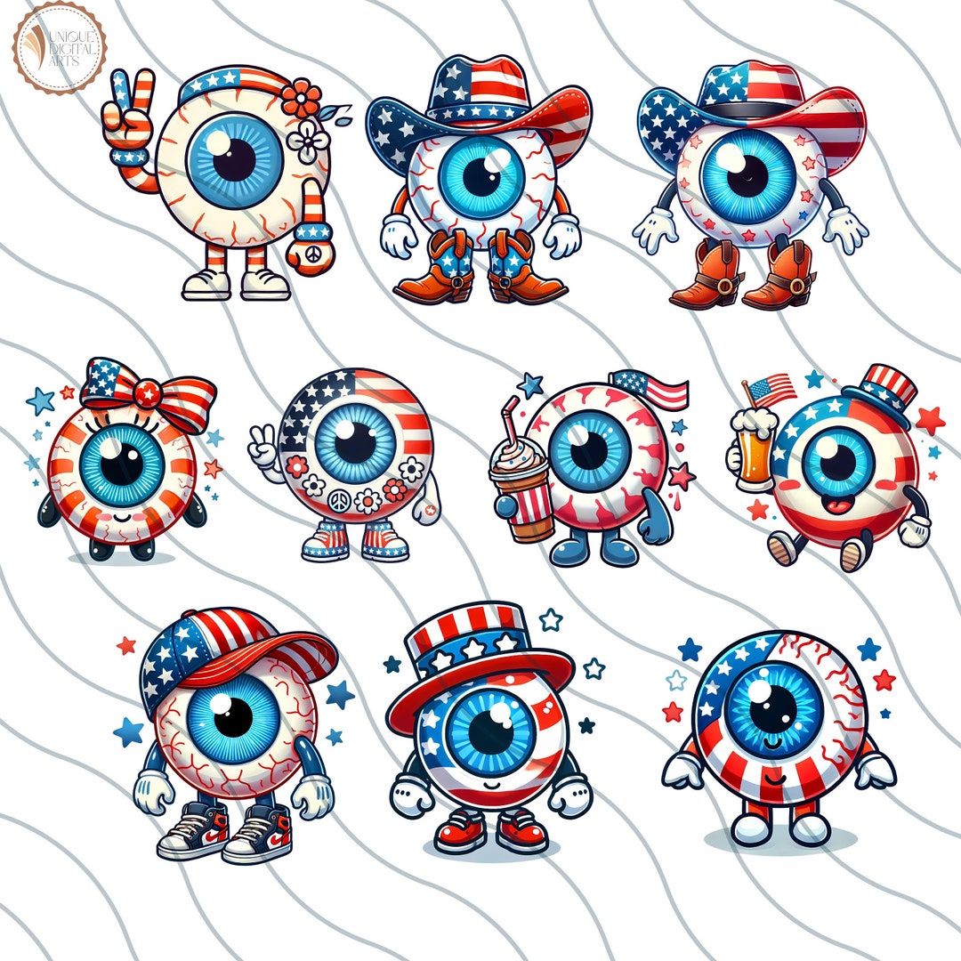 4th of July Eyeball Bundle, Fourth of July Optician Sublimation ...