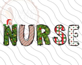Infirmière de Noël png, infirmière de Noël png, infirmière festive png, conception de t shirt infirmière de Noël, transfert DTF infirmière de Noël, sublimation de Noël